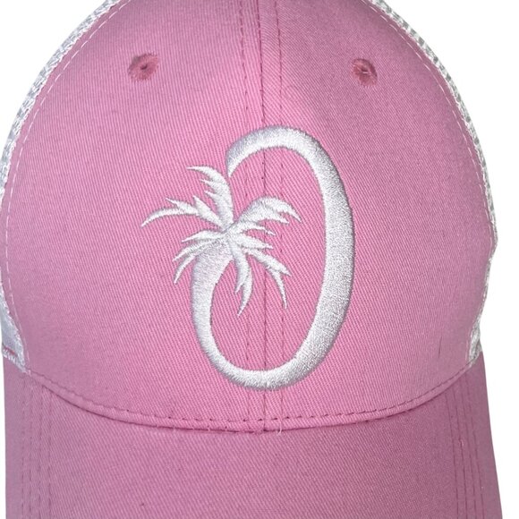Chateau De Berne Trucker Hat Womens Pink White Embroidered Adjustable Snapback - Picture 4 of 8